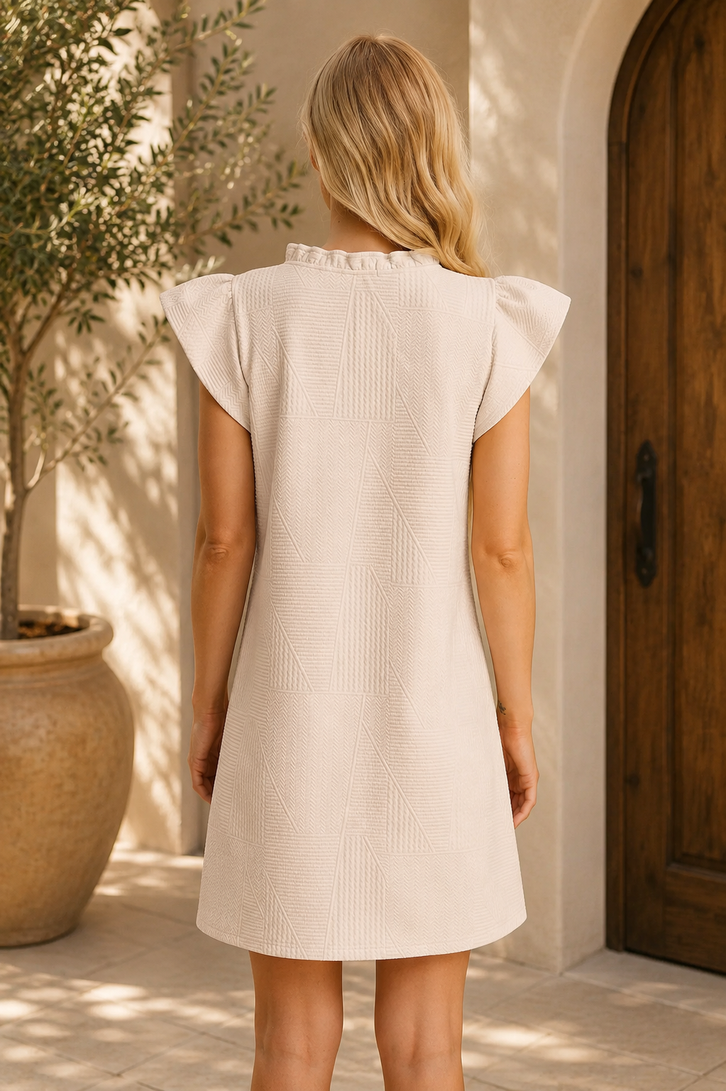 The Ruffle Neck Mini Dress